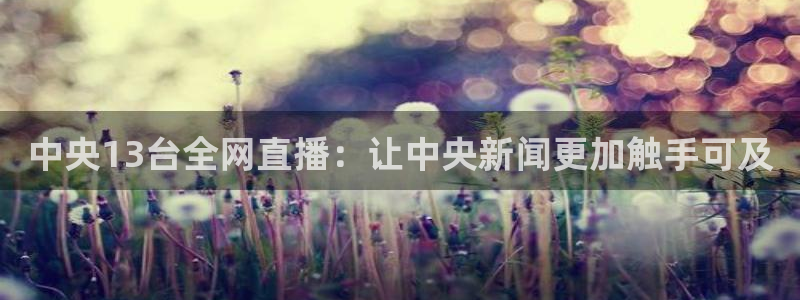 极速体育nba 直播吧：中央13台全网直播：让中央新闻更加触手可及